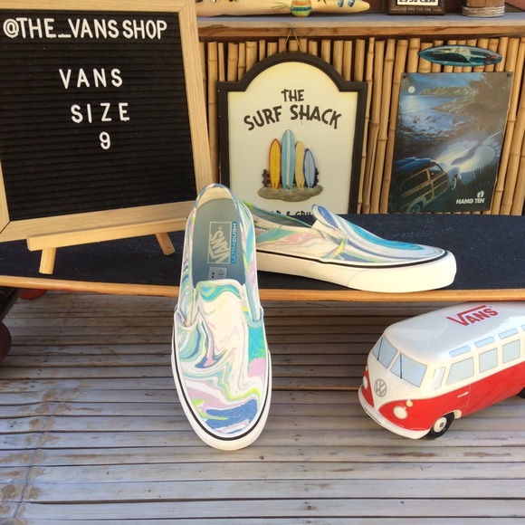 vans resin swirl slip on